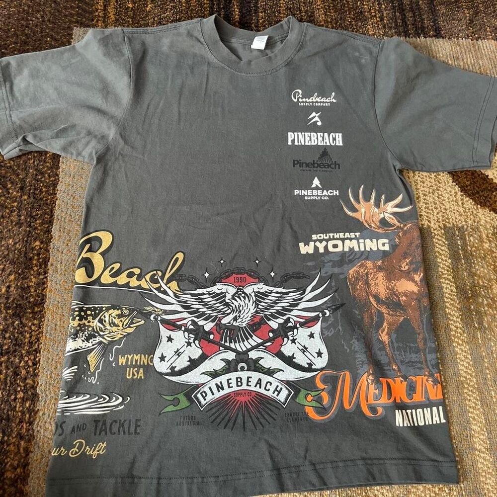 Pinebeach what the tee full wraparound graphic T-shirt medium
